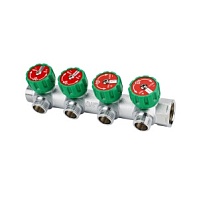 Коллектор распределительный с регулировочными клапанами Varmega 3/4" х 1/2" - 4, хром