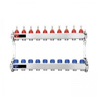 Коллекторная группа с расходомерами Varmega 1", 10 x 3/4"EK, нержавеющая сталь