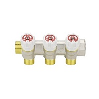 Коллектор распределительный с запорными клапанами Varmega 3/4" х 1/2" - 3