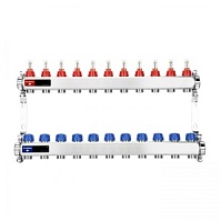 Коллекторная группа с расходомерами Varmega 1", 11 x 3/4"EK, нержавеющая сталь