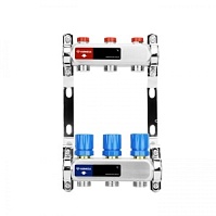 Коллекторная группа с балансировочными клапанами Varmega 1", 3 x 3/4"EK, нержавеющая сталь