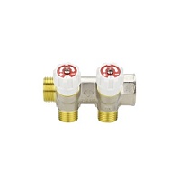 Коллектор распределительный с запорными клапанами Varmega 3/4" х 3/4"ЕК - 2